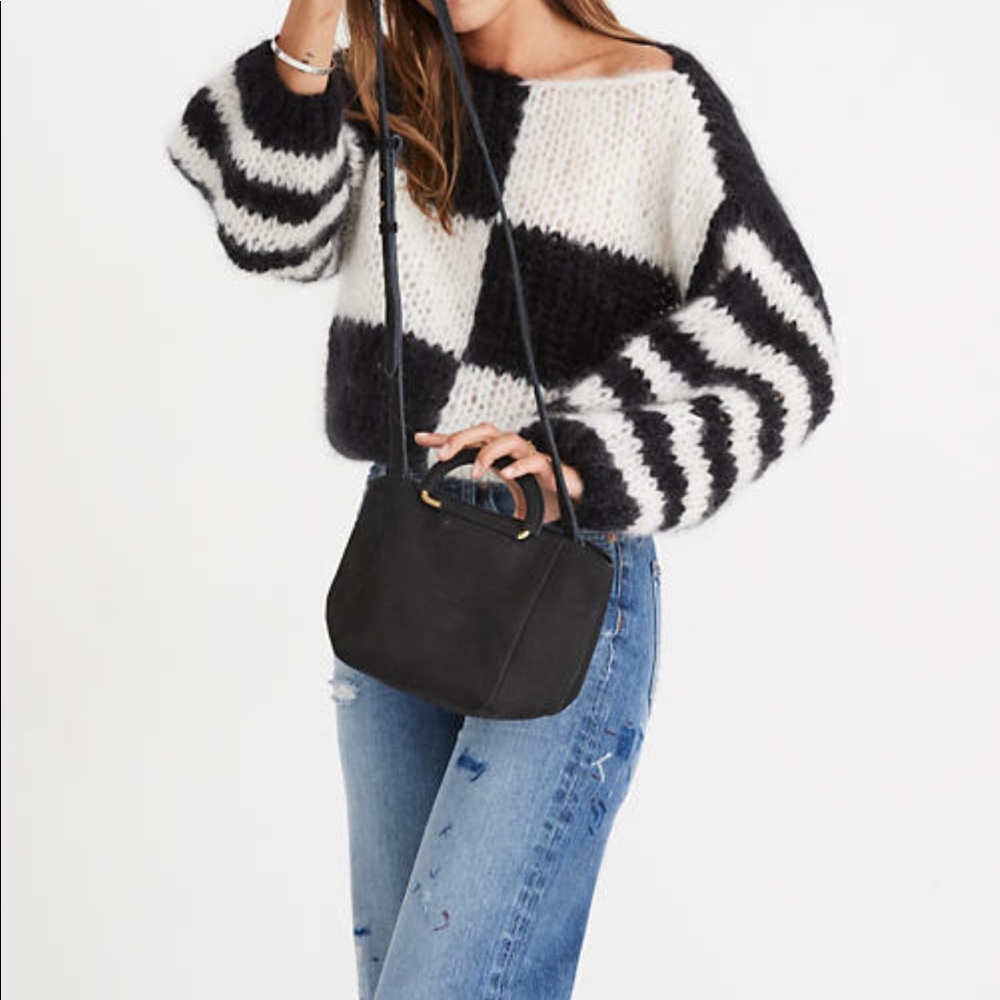 Madewell D-ring Black Suede Tote